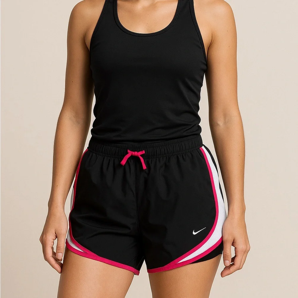 Nike Women’s Tempo Running Shorts Black Pink Trim Size Small